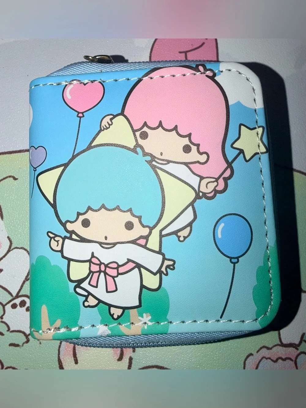 ⭐️NWOT Little Twin Stars Zip Wallet - Blue Pink