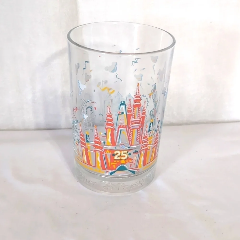 Disney 25 Year Anniversary Donald Duck Glass Cup Vintage