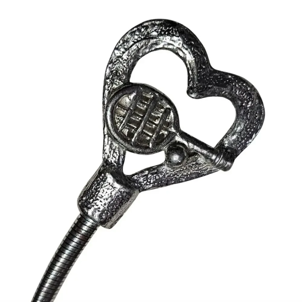 1970s Silver Tennis Motif Serpentine Belt Interlocking Stretchable Heart Buckle