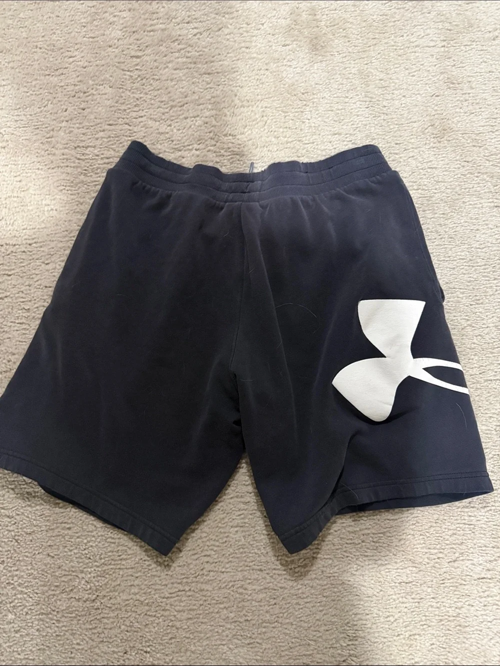 Under Armour Navy Black Performance Shorts with White Logo