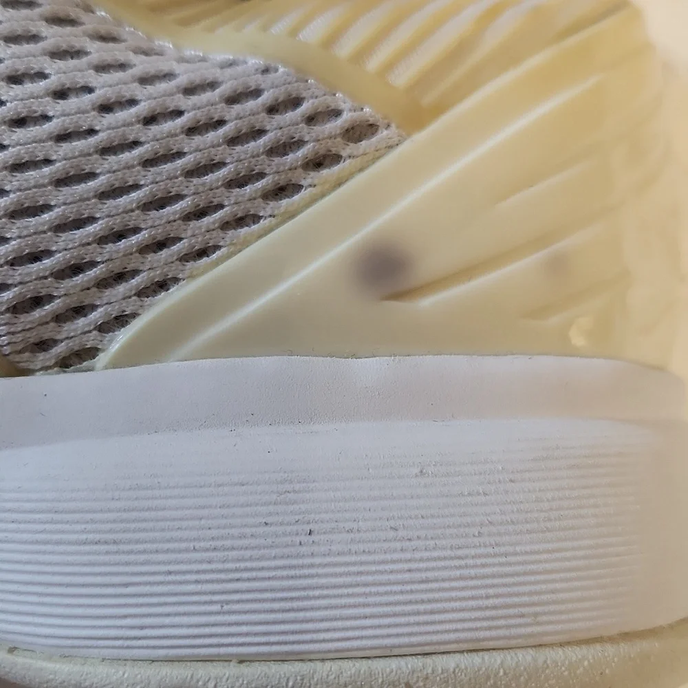NWOT, Adidas by Stella McCartney white/yellow low-top mesh sneakers sz 10.5