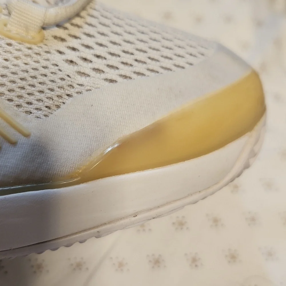 NWOT, Adidas by Stella McCartney white/yellow low-top mesh sneakers sz 10.5