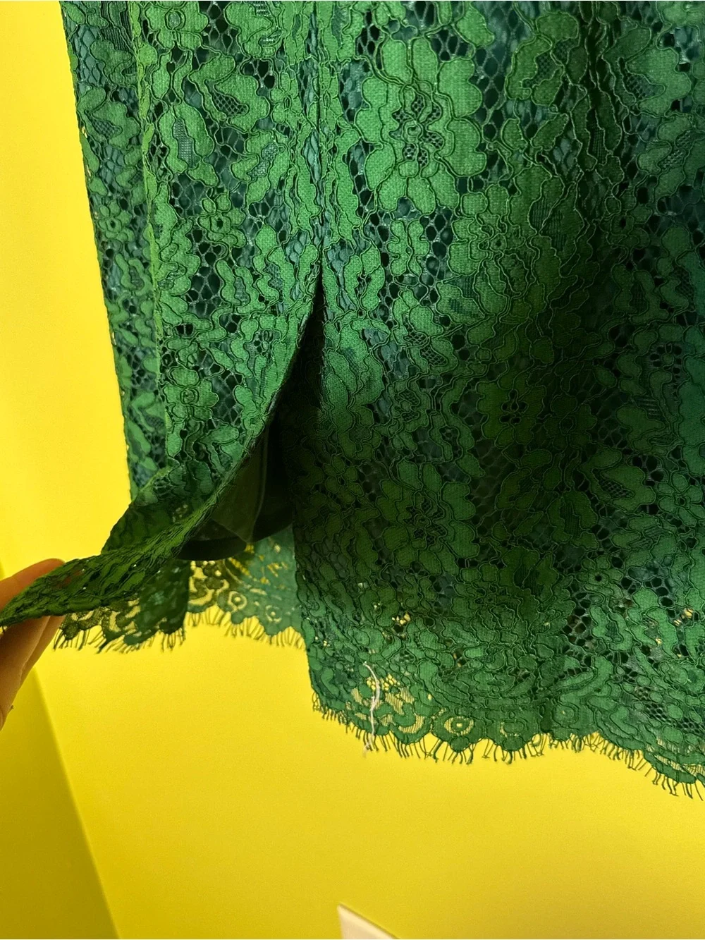 J. Crew Emerald Green Lace Midi Dress with Spaghetti Straps