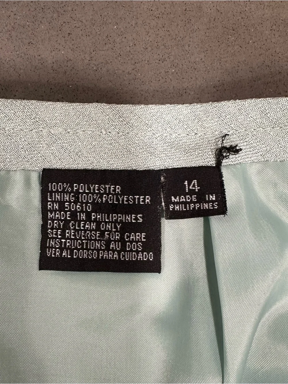 Vintage Kasper for A.S.L. Aqua 2-Piece Skirt Suit Sz 14 Short Sleeve Blazer Set