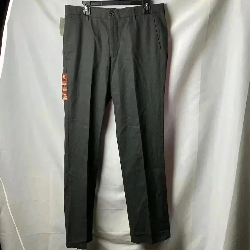 NWT DOCKERS SIGNATURE KHAKI SLIM FIT SIZE 34x‎ 34 DARK GRAY PIN STRIPE