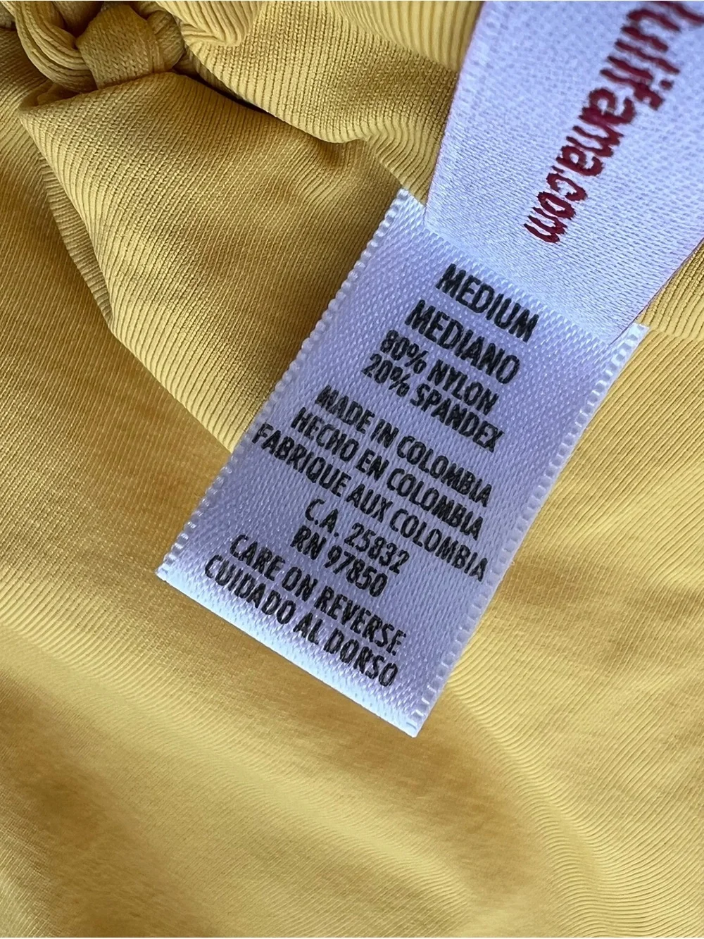 Luli Fama Pura Curiosidad Open Side One Piece Ribbed Swimsuit Yellow Lace Up  M