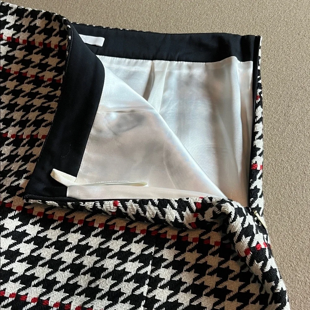 BOSS Vulnova Houndstooth Check Knee Length Skirt - 10