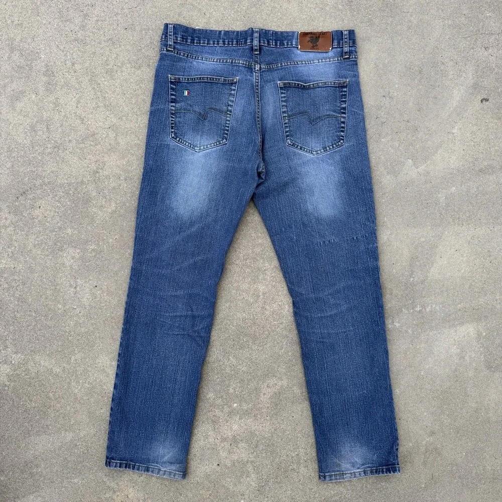 Y2K Unicorno Uomo Italia Jeans Mens 34x30 Blue Denim Straight‎ Leg Made in Italy