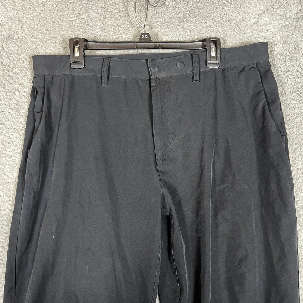 Fabletics Chino Pants Mens 38x31 Black Casual Flat Front Comfort Fit Straight‎