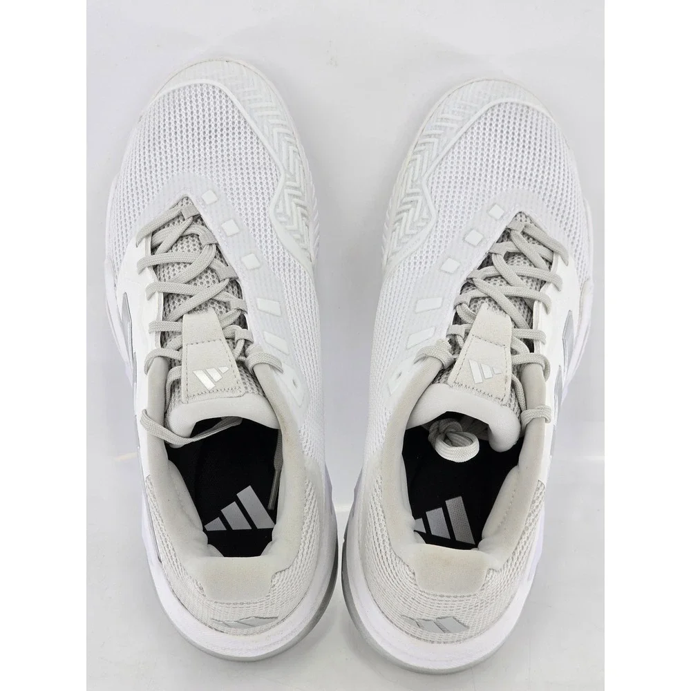 Adidas Barricade Tennis Shoes Mens 10.5 White Silver IF0407 - Good