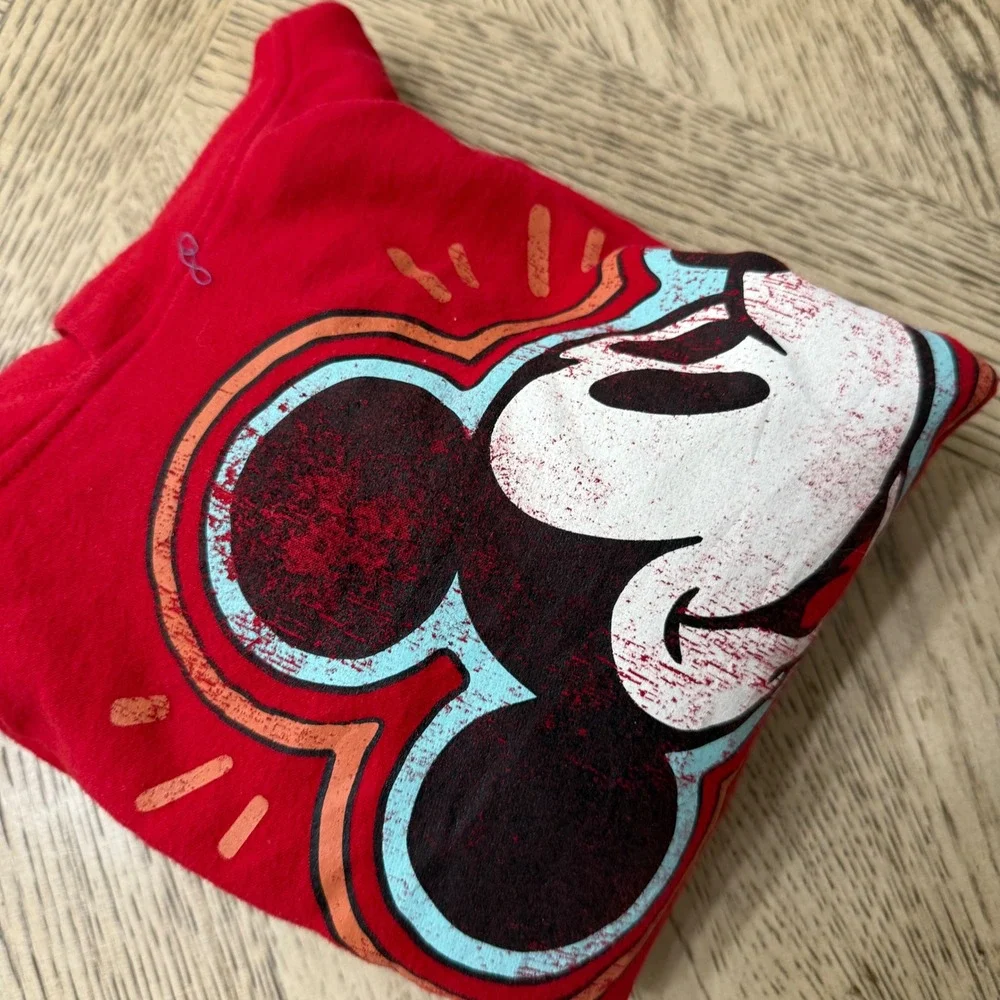 Disney Mickey Mouse Red Hoodie‎ Sweatshirt Kids Size 7