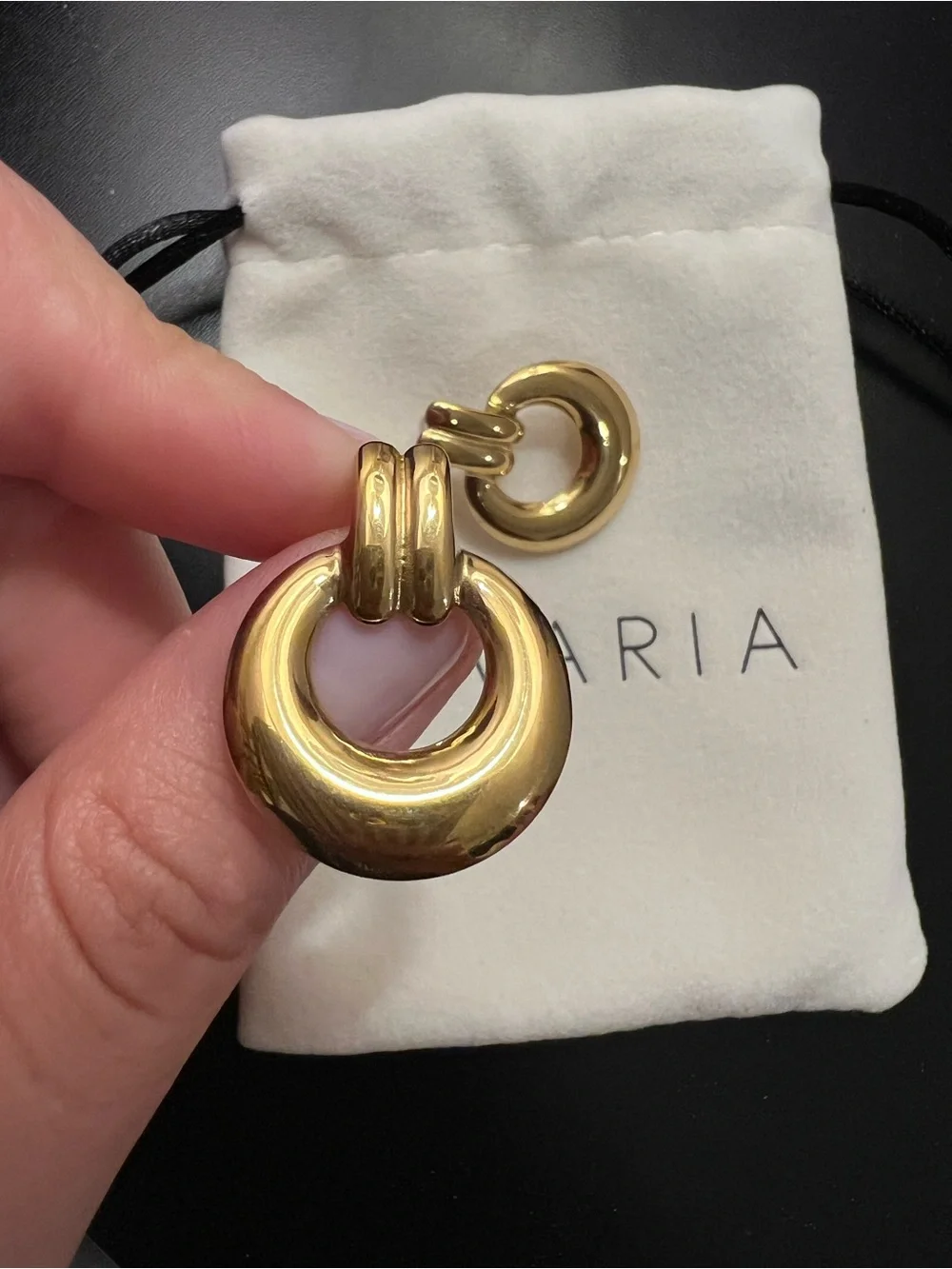 Gold Hoop Drop Earrings - ARIA