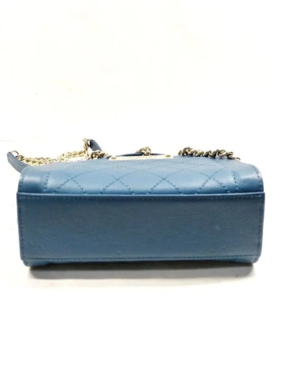 Authentic Chanel Small Quilted Top Handle Vanity Case Leather Chain Crossbody
