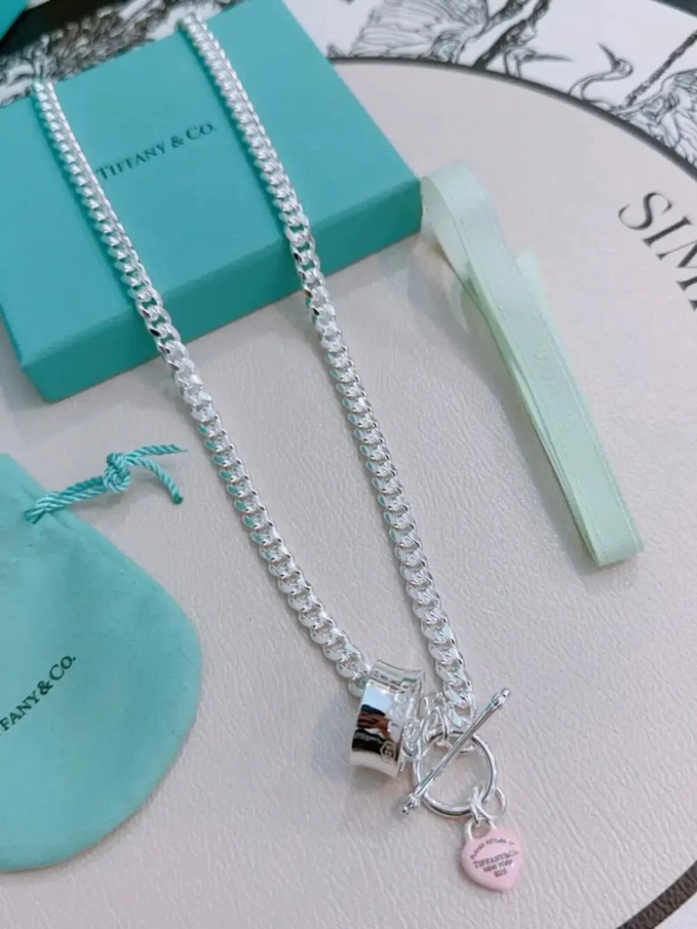 Tiffany & Co. Pink Heart Necklace