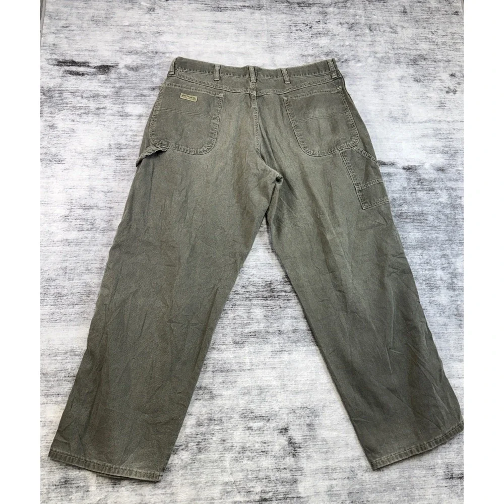 Wrangler WRG‎ Jean Co Mens Carpenter Pants Olive Green Relaxed See Measurement