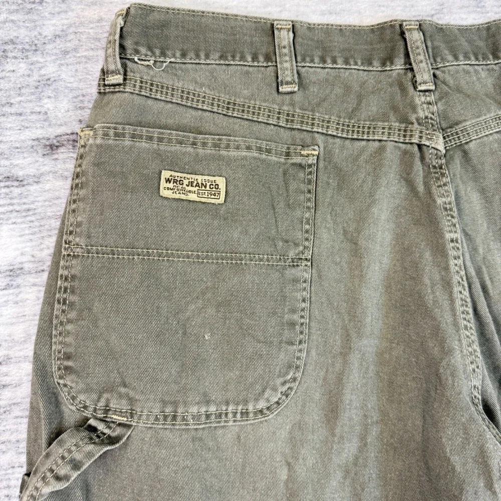 Wrangler WRG‎ Jean Co Mens Carpenter Pants Olive Green Relaxed See Measurement