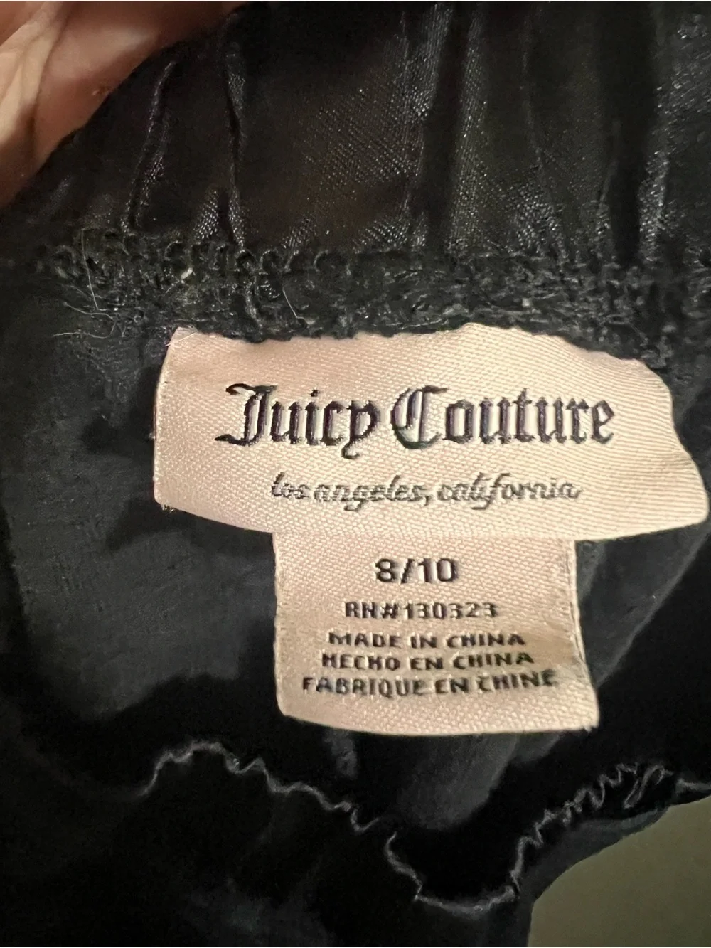 JUICY‎ COUTURE Classic Velour Track Suit with Rhinestone Logo Black Gold Girls M