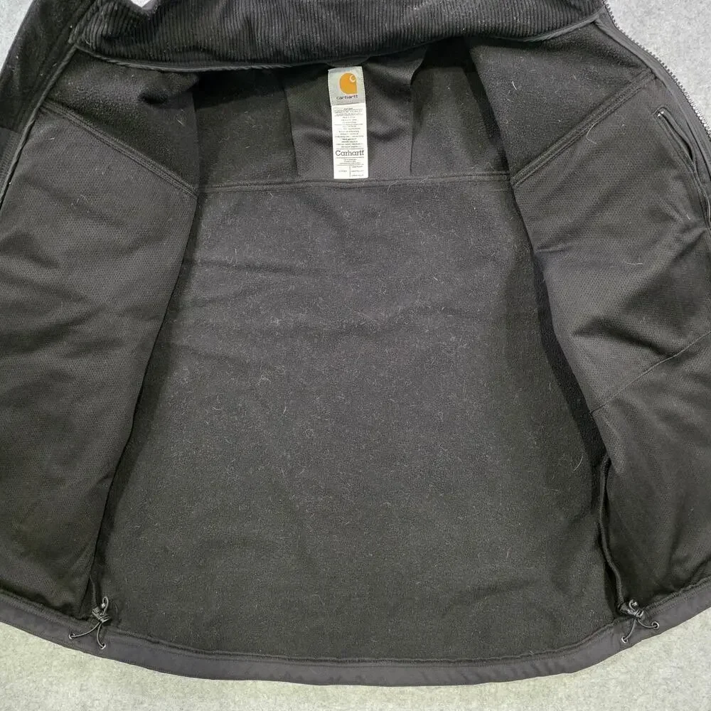 Carhartt‎ Jacket Mens Large Black Softshell Traditional Windbreaker Zip J176 BLK