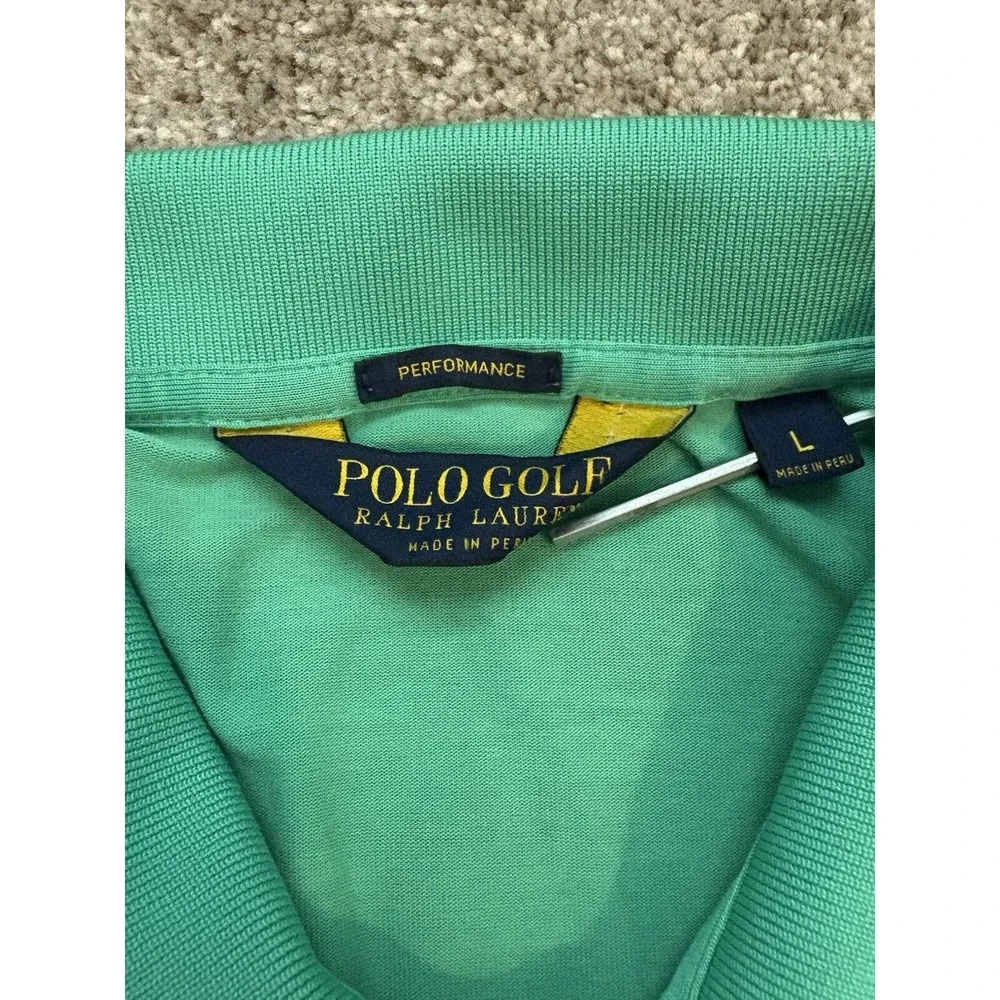 Ralph Lauren Golf Performance Polo Shirt Mens Large Green Short Sleeve Stretch‎