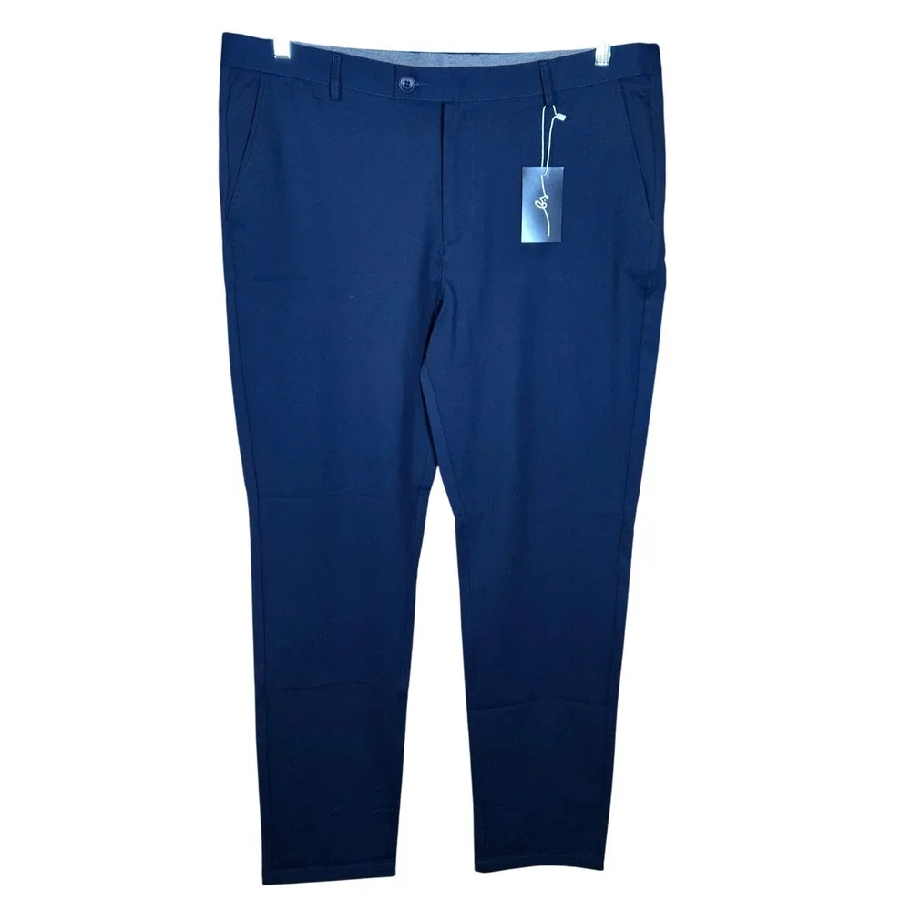 Boston Scott‎ Golf Apparel Mens Tech Pants 40 33 Navy Blue Casual Great Golf