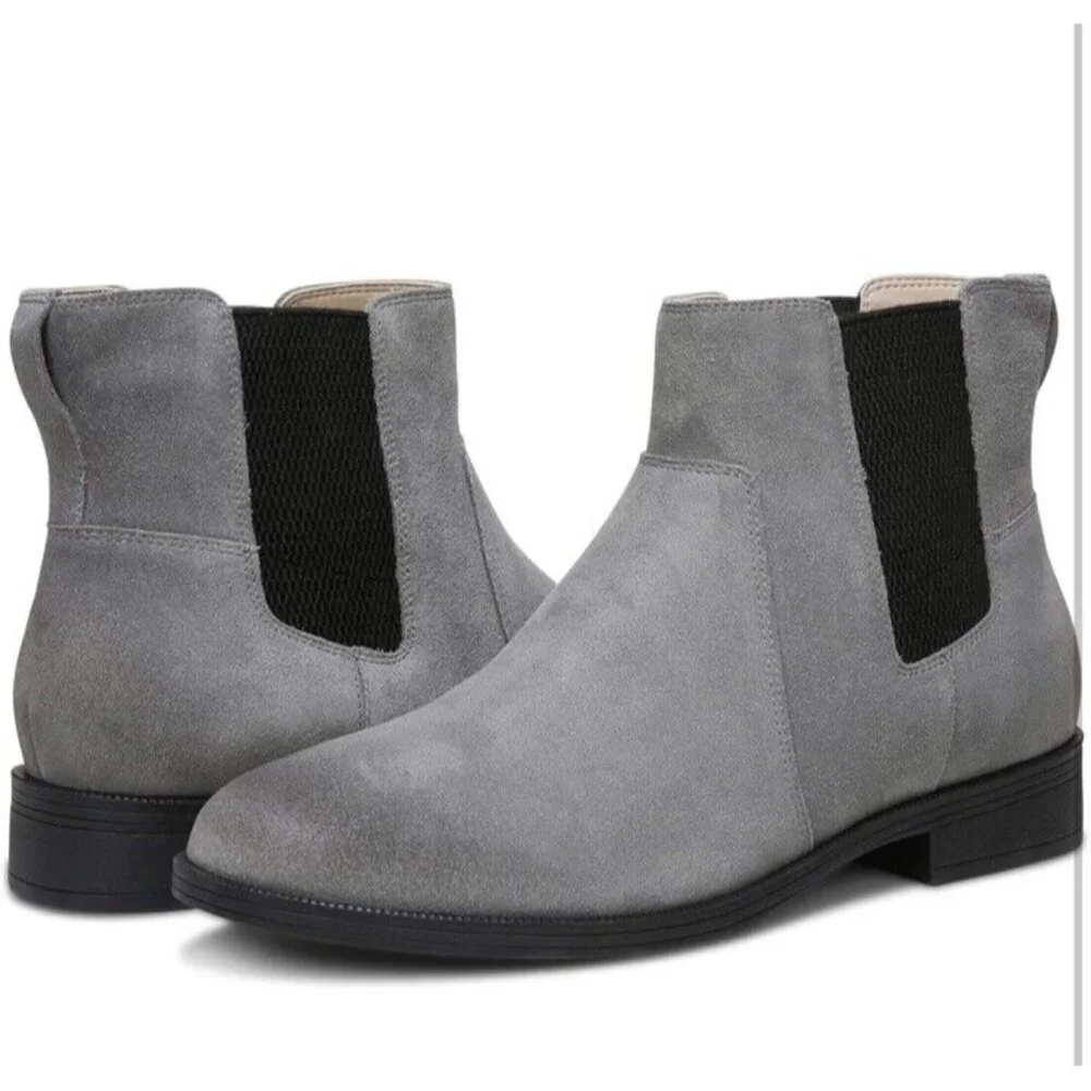 Vionic Alana Womens 6 Charcoal‎ Gray Suede Arch Support Ankle Boots  New