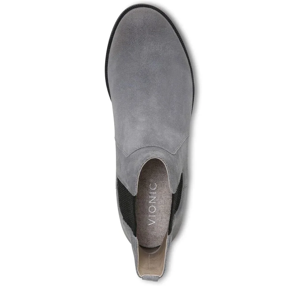 Vionic Alana Womens 6 Charcoal‎ Gray Suede Arch Support Ankle Boots  New