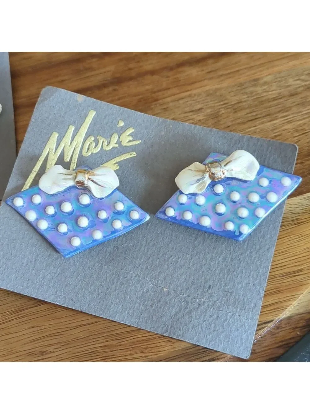 Hand Made‎ Ceramic Earrings Set Of 2 Pairs