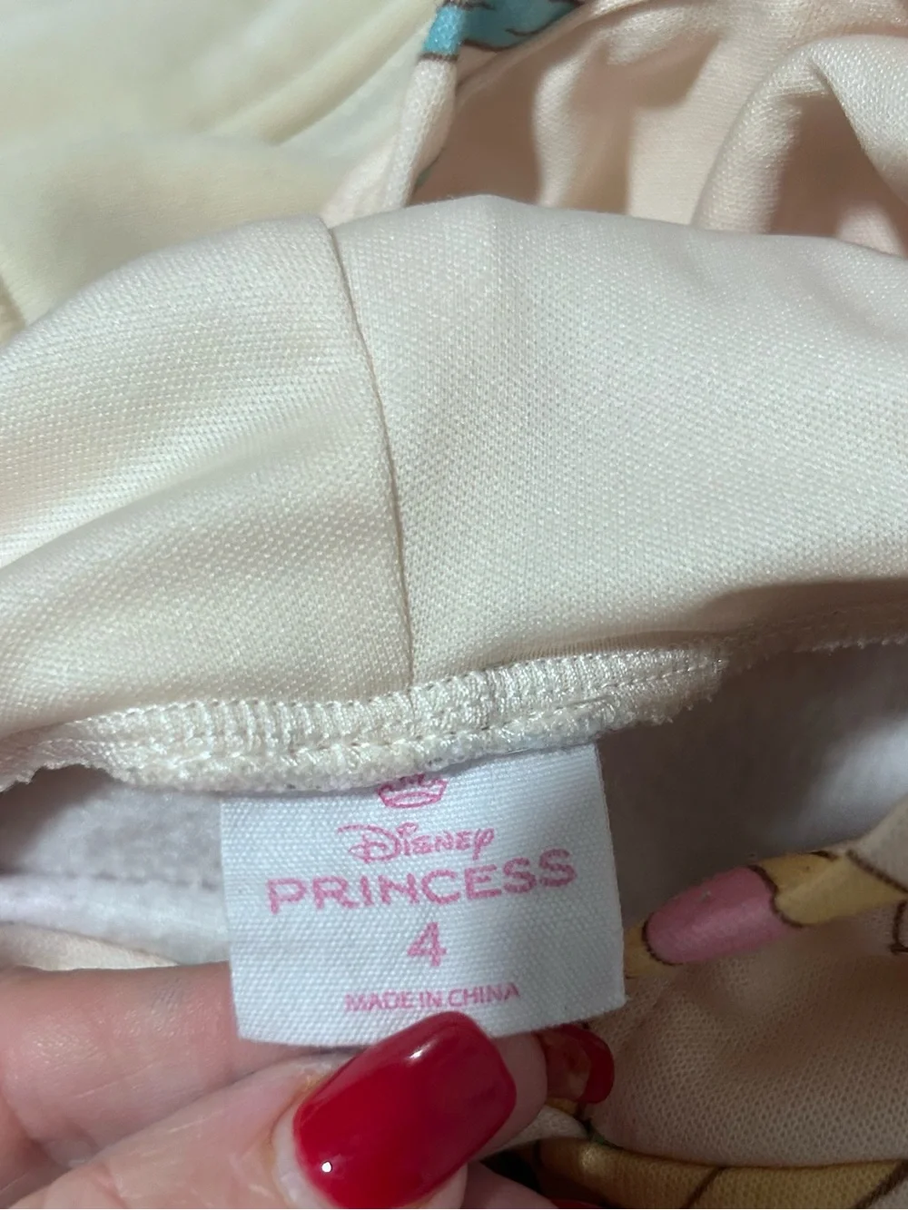 Disney Girls Floral 'Princess' Character Jacket Pink, Blue & Yellow w Hood Sz 4