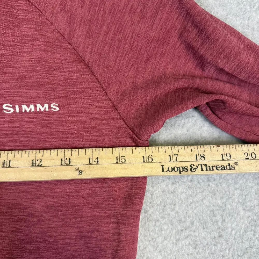 Simms Men's Size XS Insect Shield Red 1/4 Zip Pullover Fishing Shirt Long Sleeve
