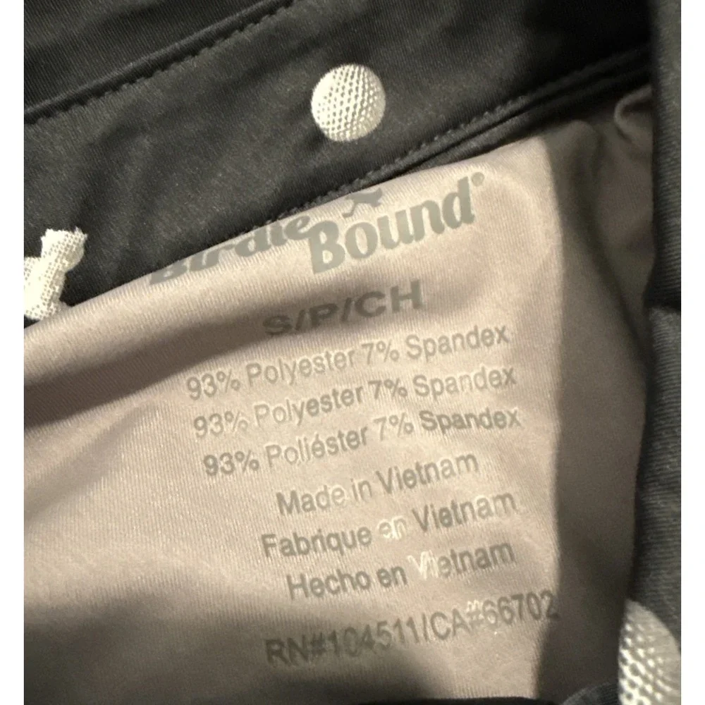 Birdie Bound Mens Golf Polo Shirt‎ Black White Player Print Performance Size S