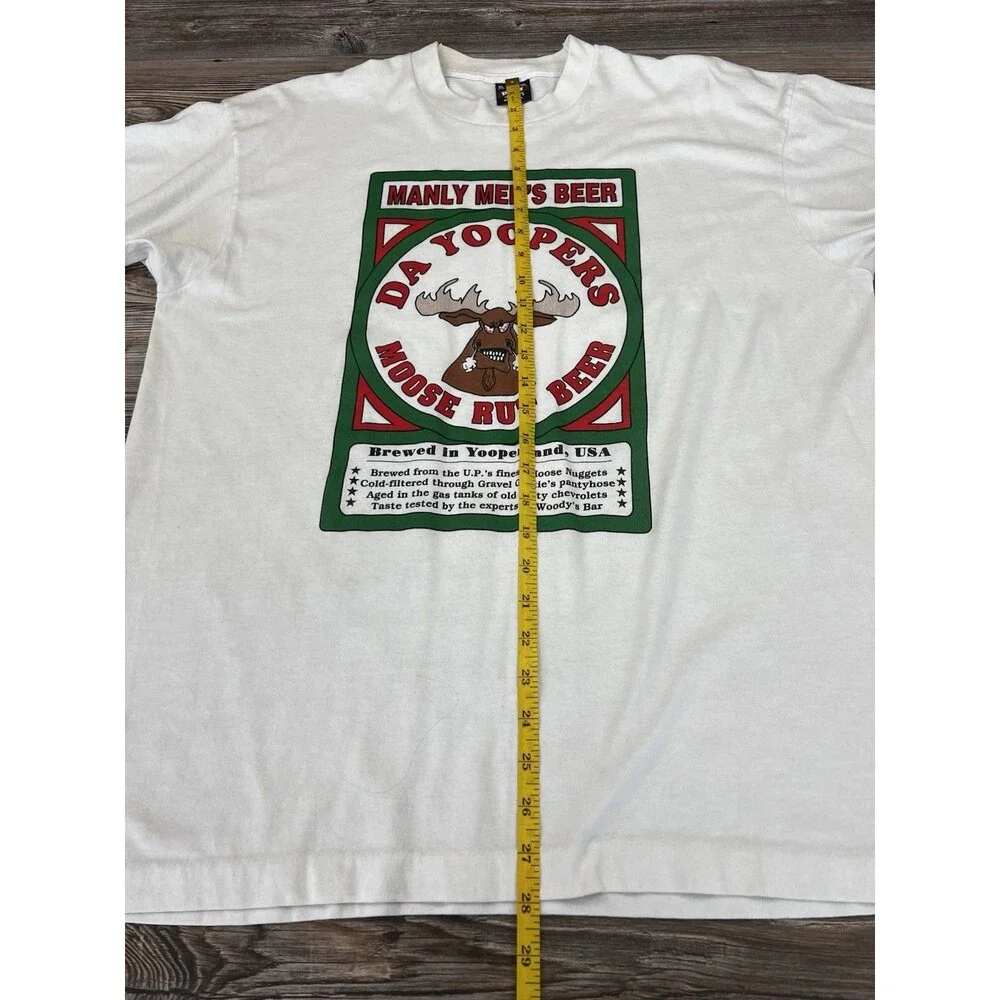 Vintage Da Yoopers Moose Rut Beer T Shirt Graphic Print Manly Mens Beer Men's XL