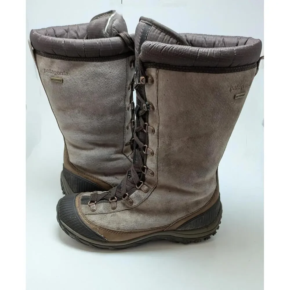 Womens Patagonia Koyuk Waterproof Velvet Brown‎ Leather Snow Boots T10690 Size 7
