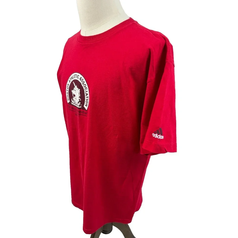 Adidas 109th Boston Marathon 2005 Red Cotton VINTAGE Tee‎ Large