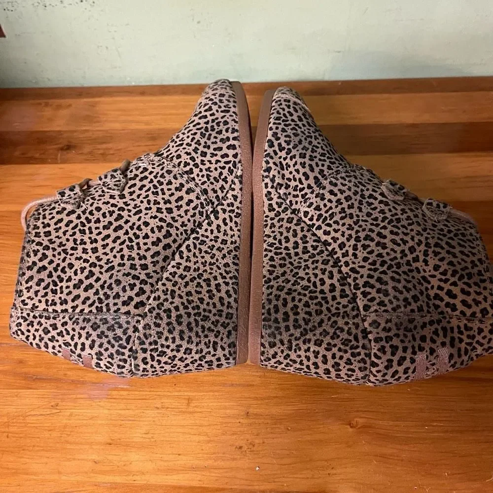 Toms Kala Desert Cheetah Suede Boots Wedge