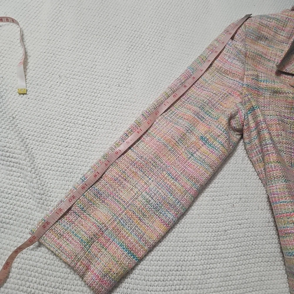 Giancarlo Ferrari Vintage‎ 100% Silk Multicolor Tweed Jacket/Blazer Womens 12