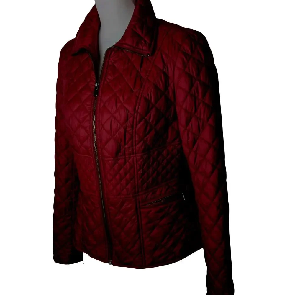 Vtge Cache Wmns M quilted jacket wine Y2K B38