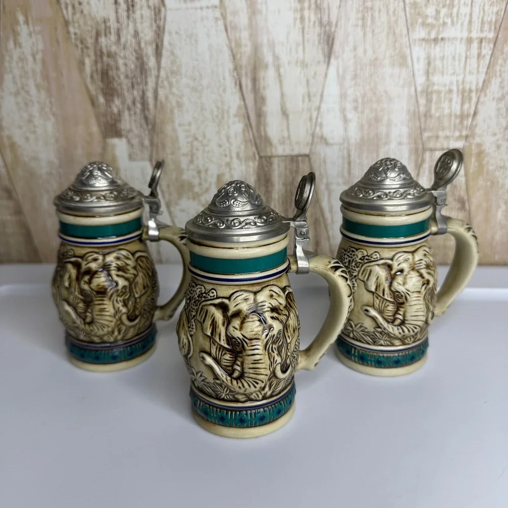 3‎ Avon Collectibles Endangered Species Asian Elephant STEIN
