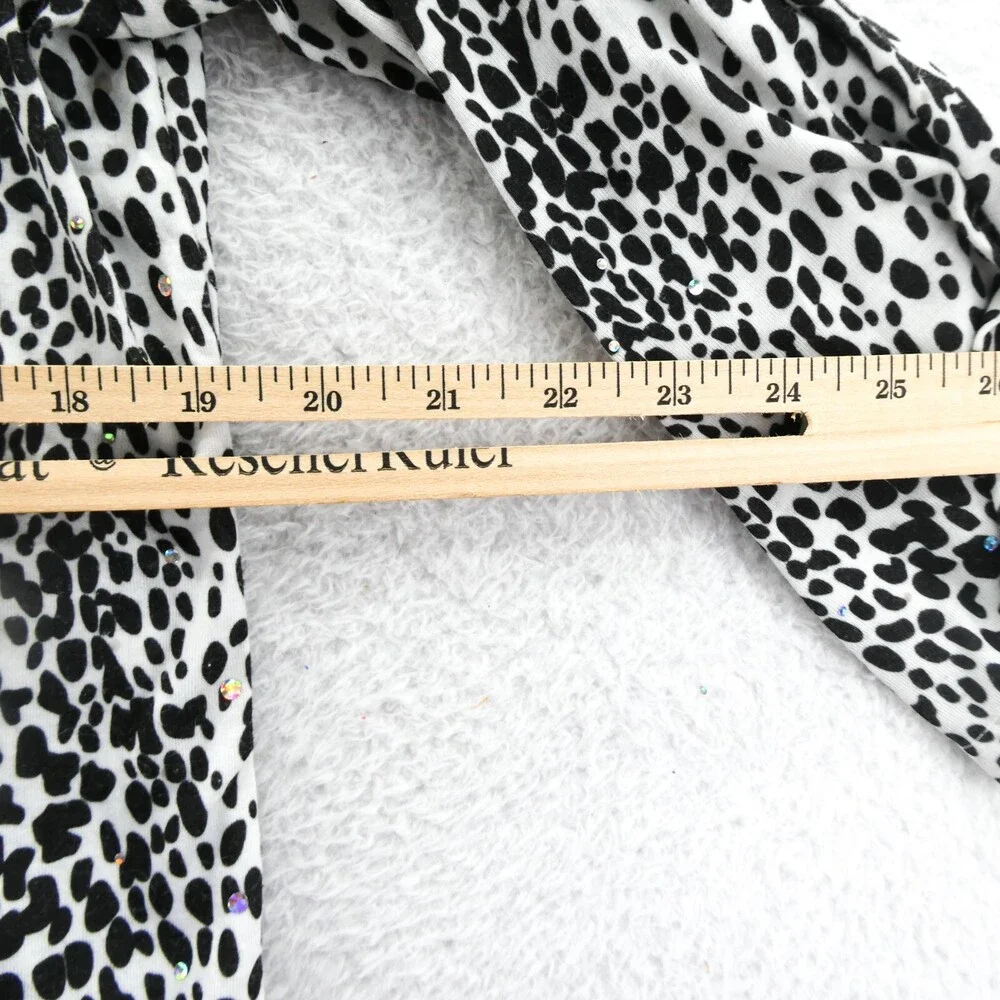 Cathy Daniels Sweater Large Womens Black White Spotted Tight Knit Long‎ Sleeve