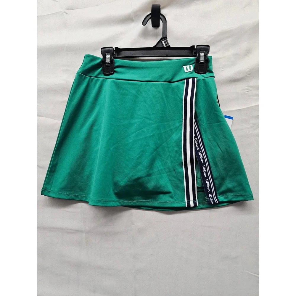 Wilson Girls Tennis Skort Green Polyester Blend Athletic Size Large