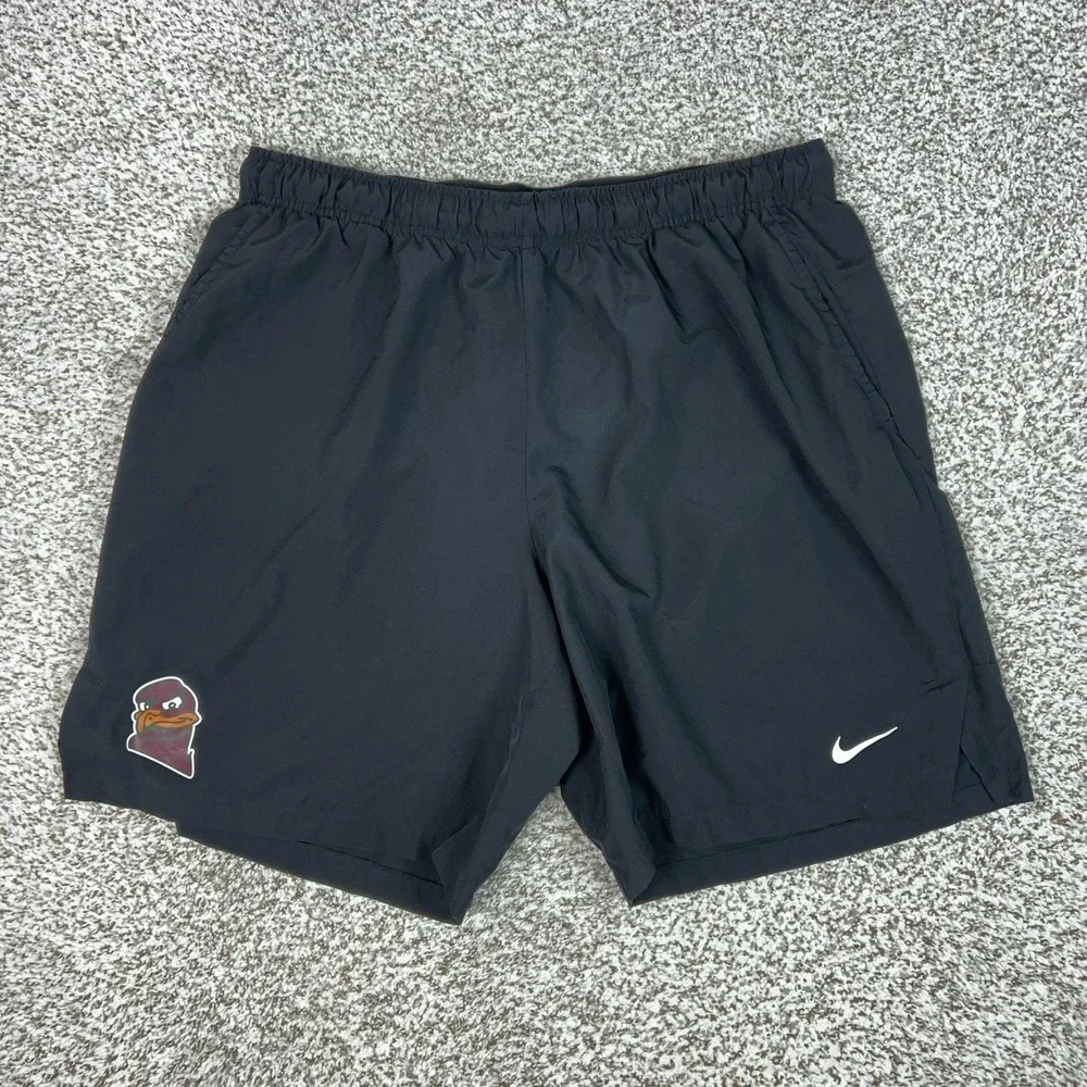 Virginia Tech Hokies Shorts Mens 2XL Black NCAA Nike Dri Fit Training Athletic