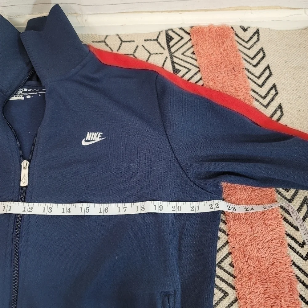 NIKE Golf Sport Dri Fit Navy Blue & Red Track Jacket, sz Large