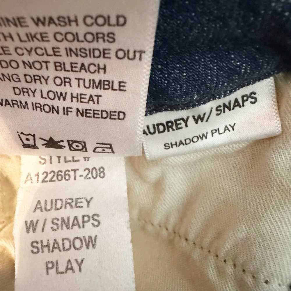 AMO Audrey with Snaps High Rise Denim Jeans in Shadow Play Size 26