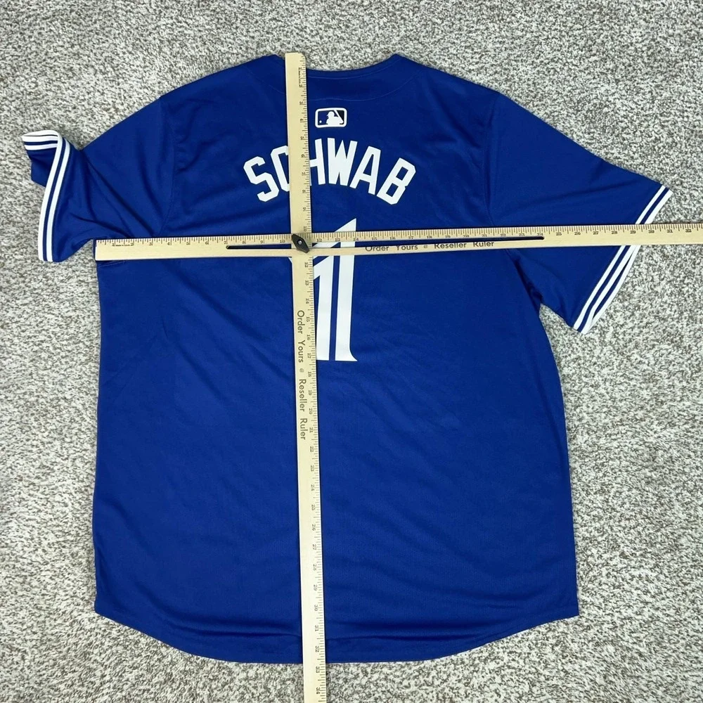 Toronto Blue Jays Jersey Mens XL Blue MLB Baseball Nike Schwab 1 Top Custom MLB