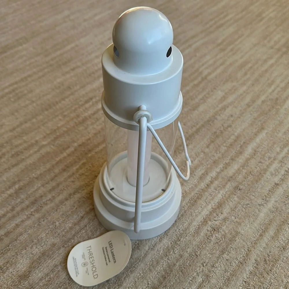 NWT Threshold Metal Classic Battery LED Pillar Candle Outdoor Patio Lantern 11.3