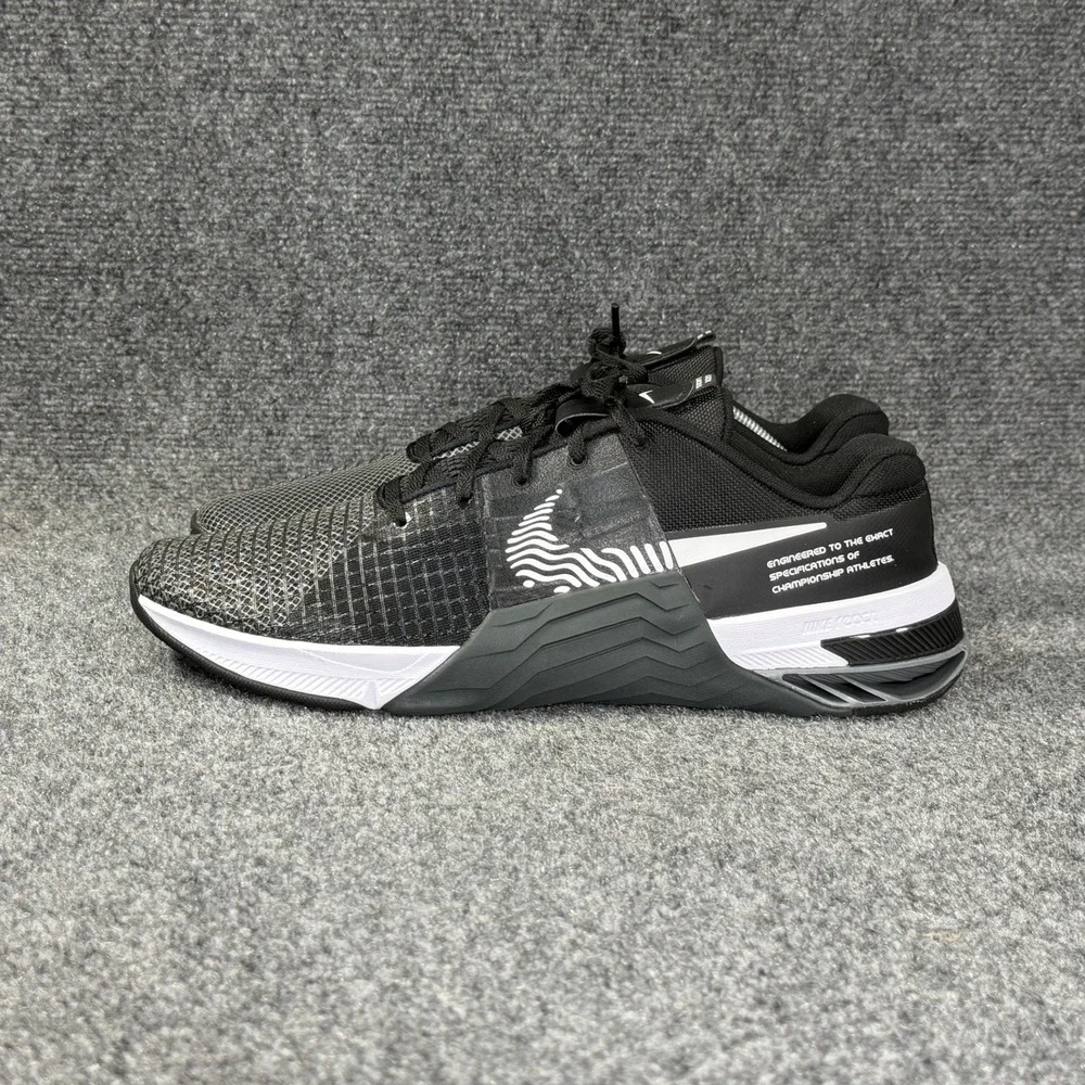 Nike Metcon 8 Training Shoes Men's 12 Black White Athletic Running Run Crossfit