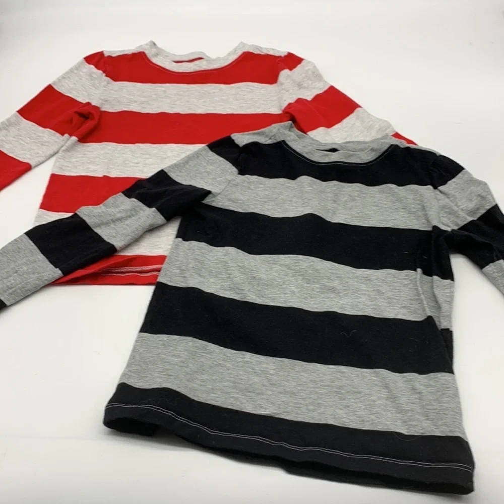 Two Piece Bundle -Old Navy Red & Gray and Black & Gray Long Sleeve Shirts size 5