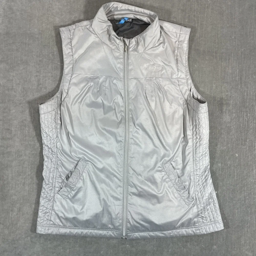 LDS Sportswear Womens Medium Silver Full‎ Zip Pockets Thinsulate Insulated Vest