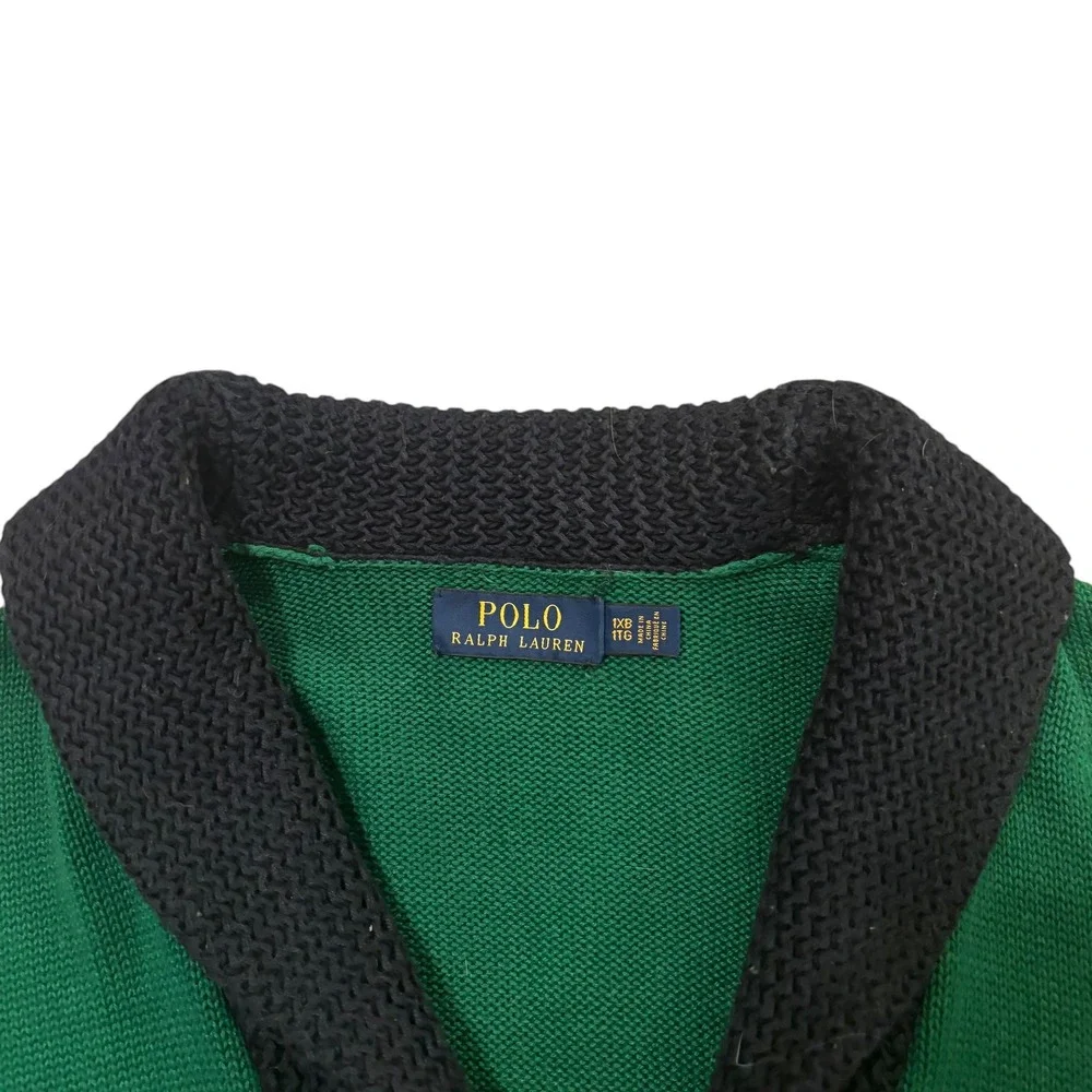 Polo Ralph Lauren Men Green Varsity‎ Patch Shawl Cardigan Sweater 1XB Big & Tall