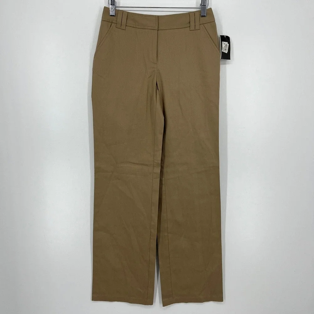 Alfani Women Khaki Ongoing‎ Bedford Dress Pants P30206K194 Size 2 New