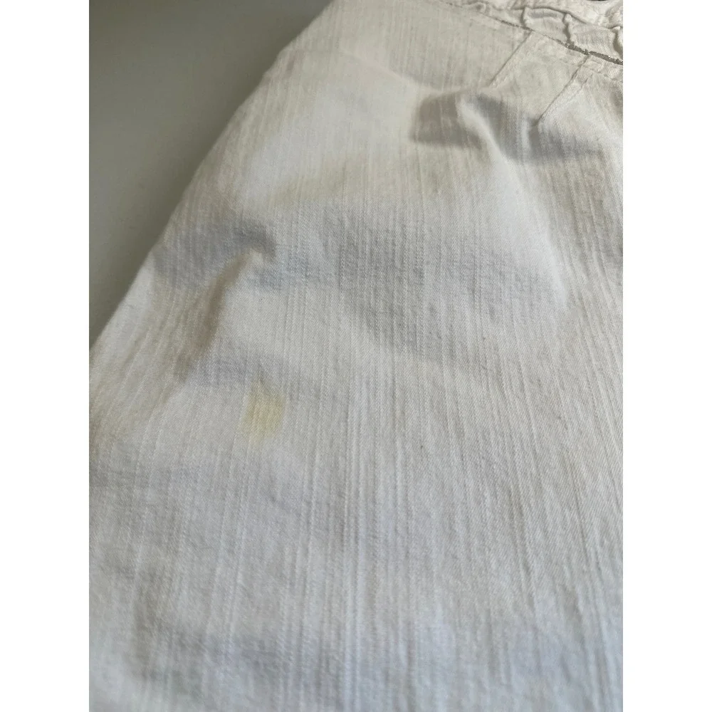 Inspiracion Latina Colombian Capri Pants Y2K White Denim Rhinestone Size 12